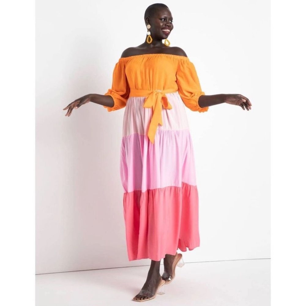 Eloquii Off The Shoulder Ombre Dress Size 26
